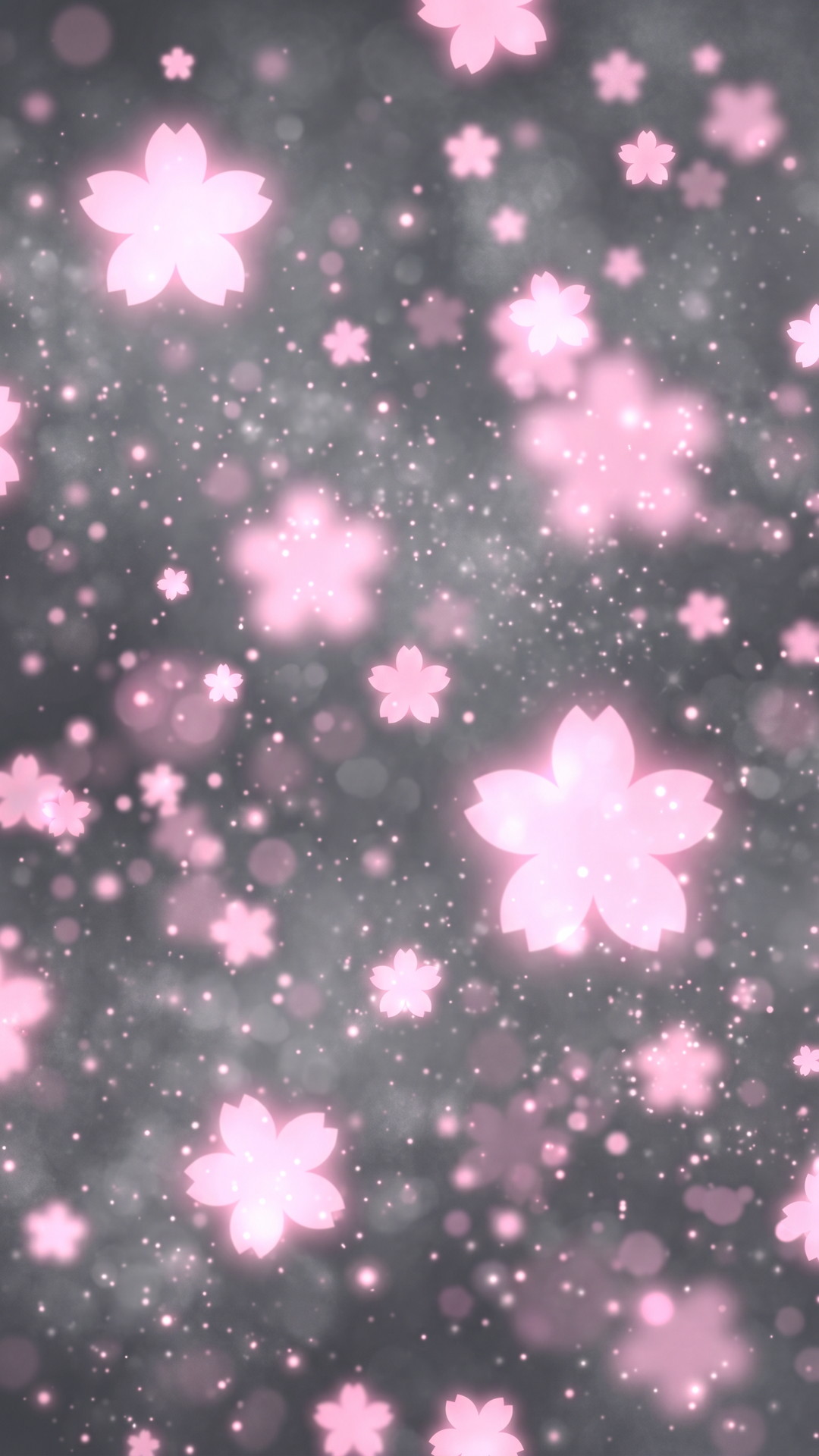 縦の桜のおしゃれなグレー色背景・フリー素材