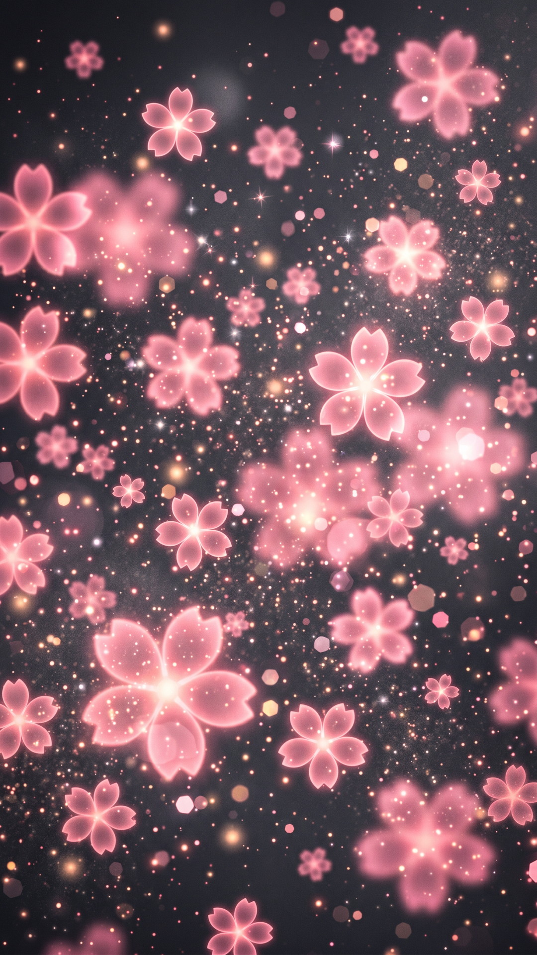 縦の桜のおしゃれな黒色背景・フリー素材