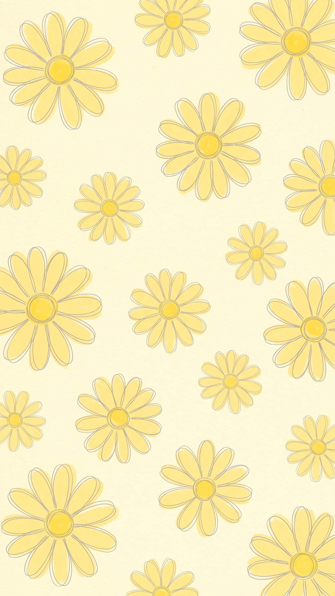 縦の花がシンプル可愛い黄色背景・フリー素材
